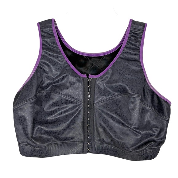 ENELL NL100 Women's High-Impact Front Hook Satin Wirefree Sports Bra Sz 6 42 $80 - Picture 1 of 4